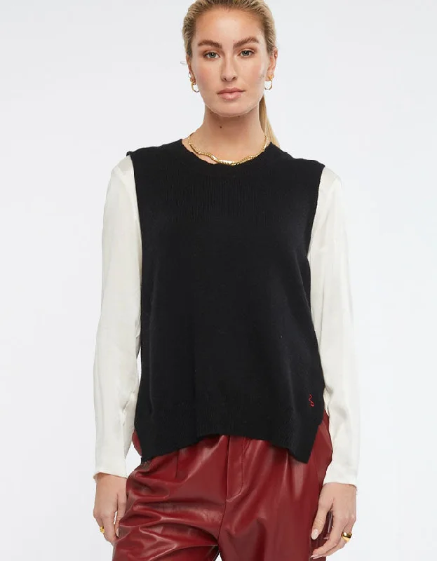 Essential Knit Vest Black