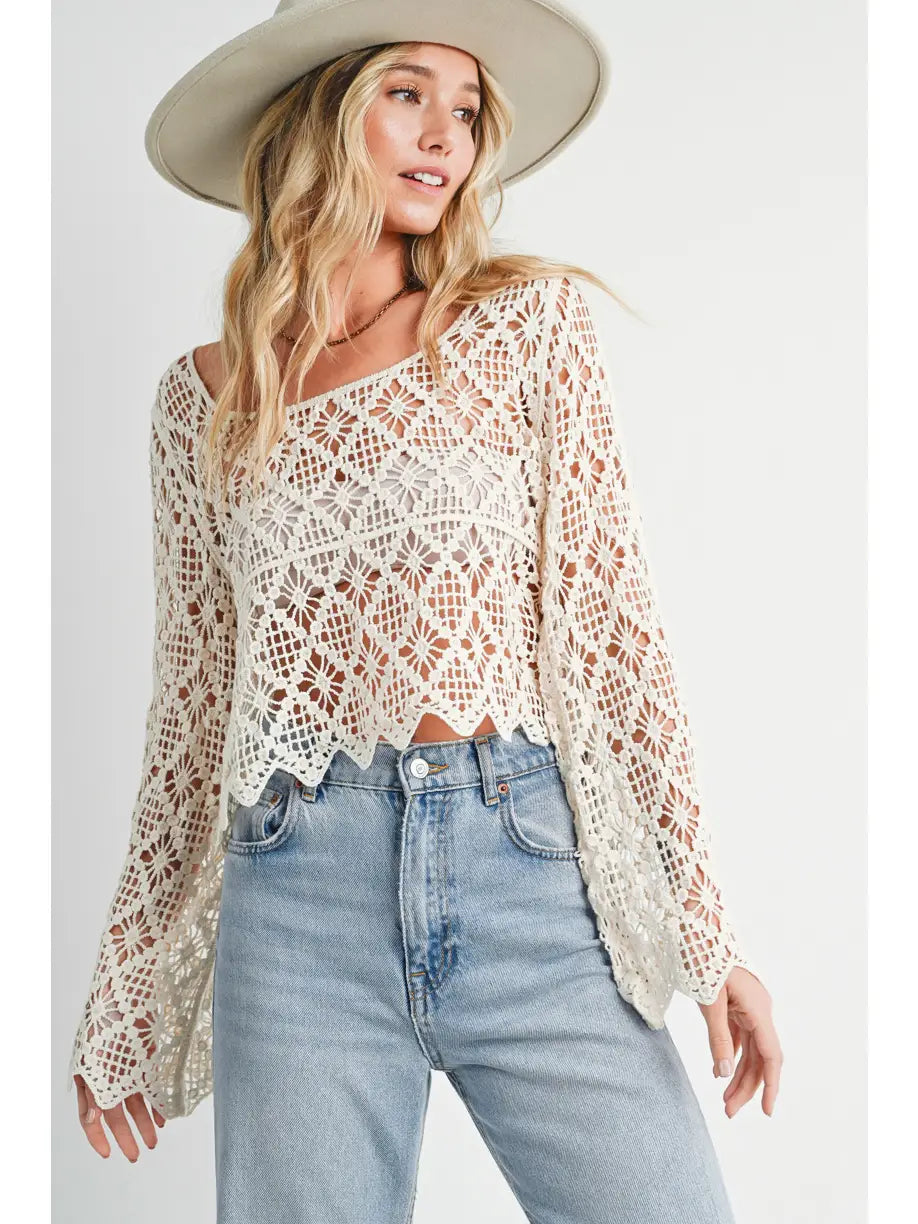 Bailey Boatneck Crochet Blouse