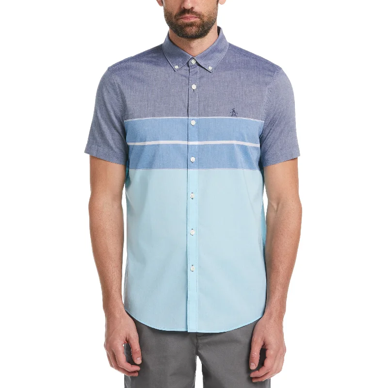 Lawn Stretch Colorblock Stripe Shirt