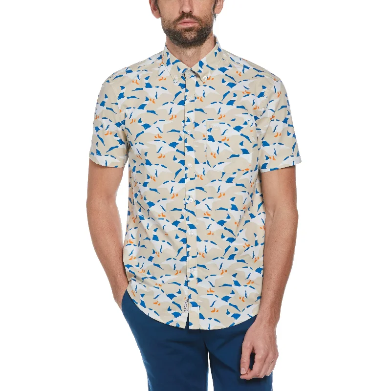 Poplin Bird Print Shirt