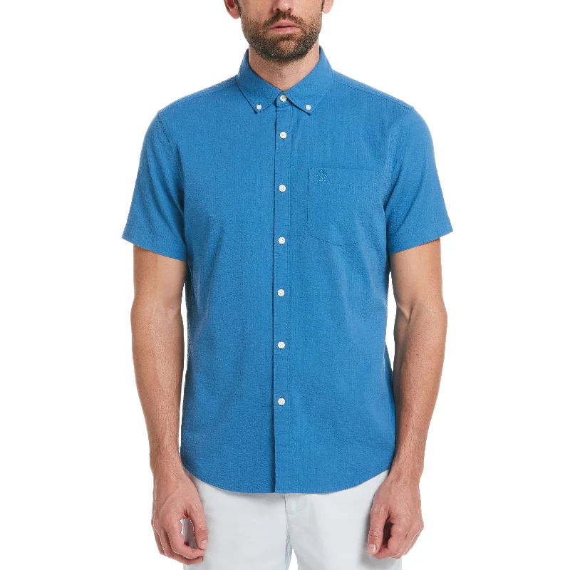 Seersucker Solid Color Shirt