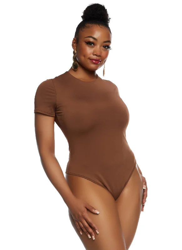 Plus Size Daisy Double Layer Crew Neck Bodysuit