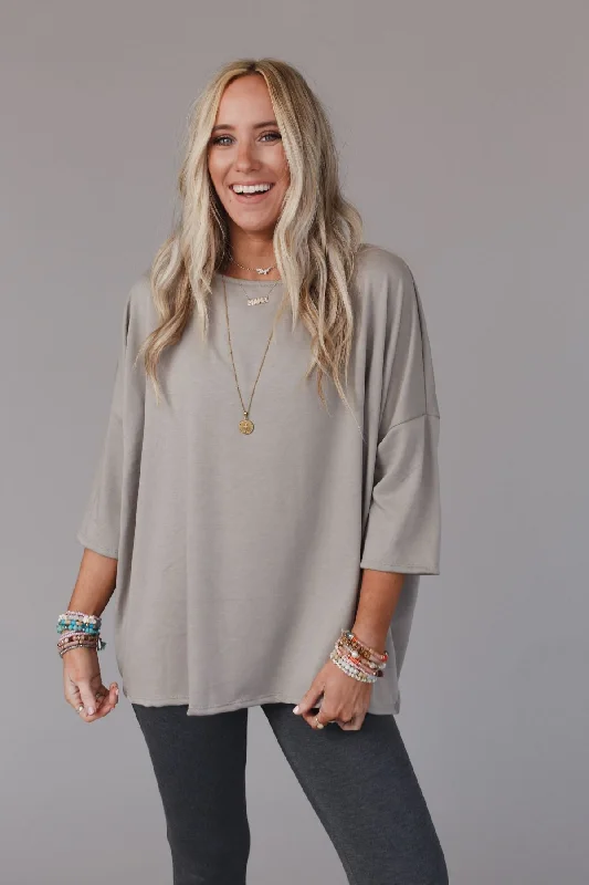 The Nest Cozy Cool Oversized Tee - Coco