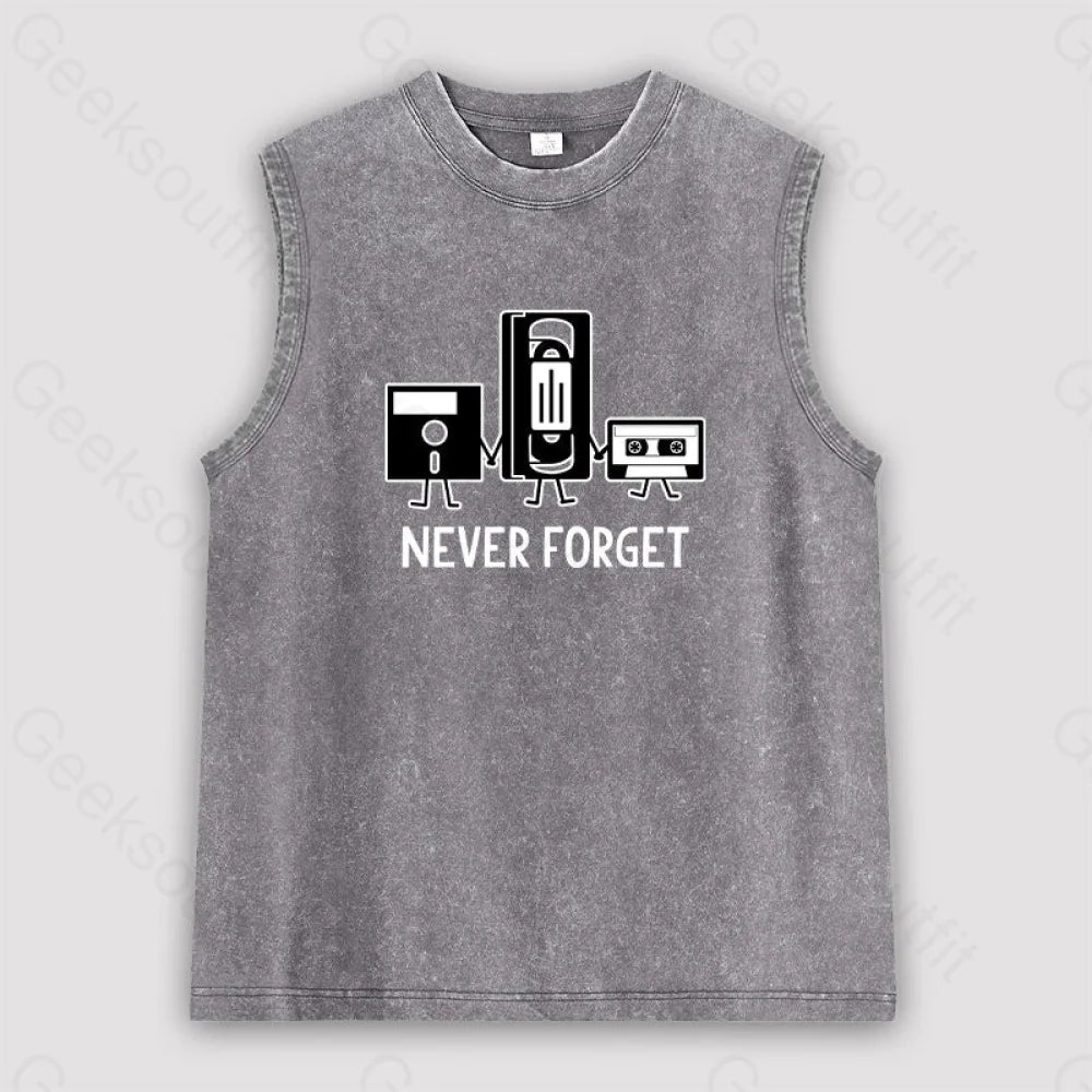 Never Forget Unisex Washed Tank