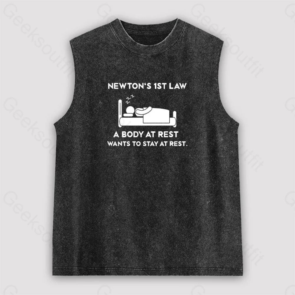 Newton's First Law Unisex Washed Tank