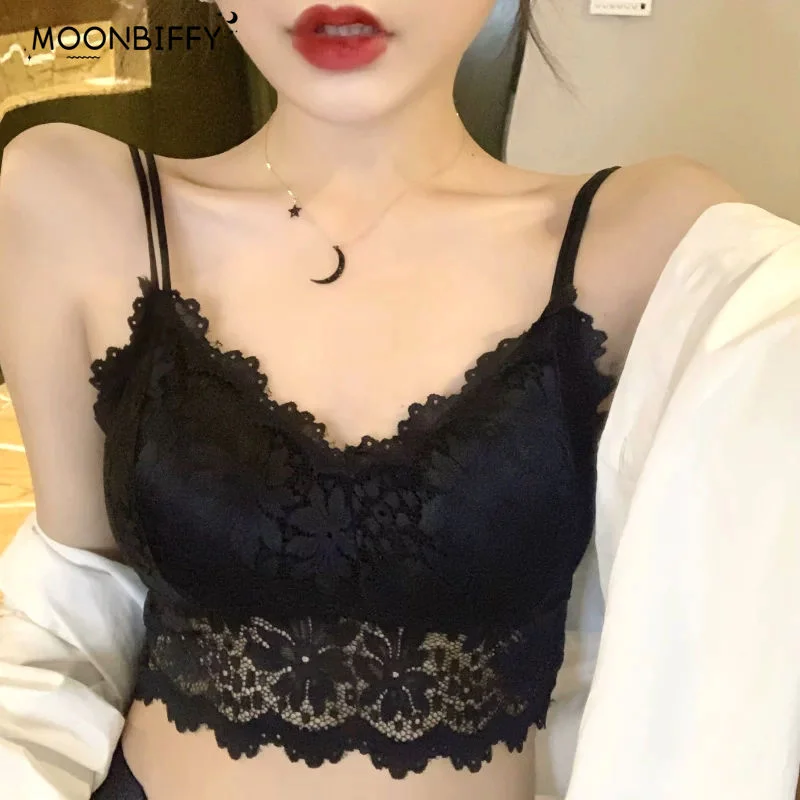 Lace Bra Beauty Back Bralette Women Sexy Wrapped Chest Camisole Tube Top Bottoming Vest Gathered Student Girl Underwear