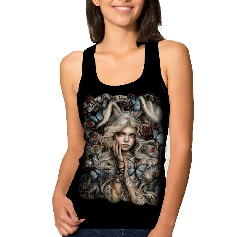 WSH - Back To Wonderland - Womens razor back Tank Top - Black