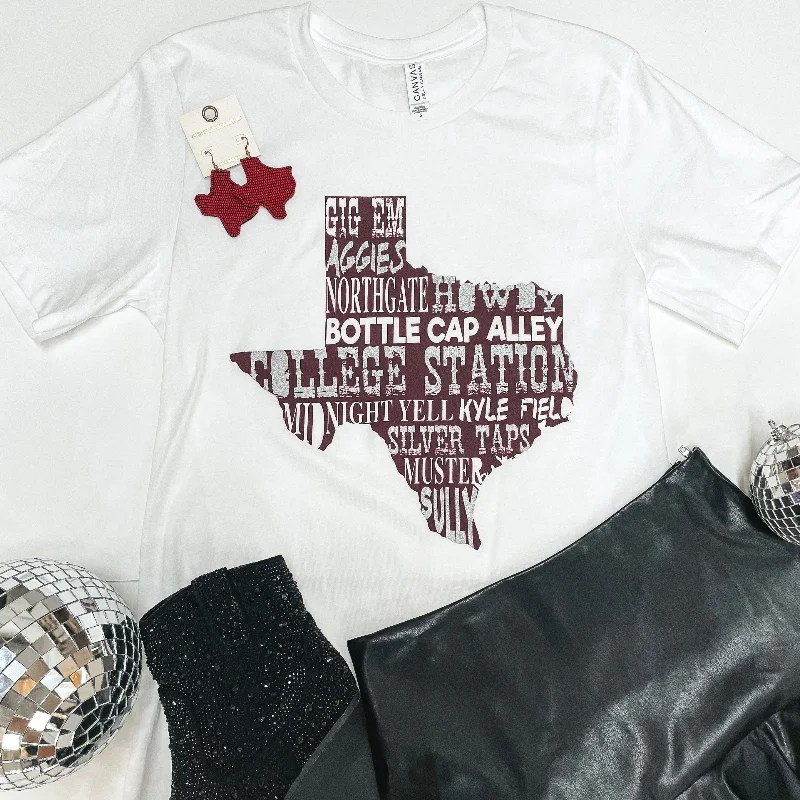 Aggie Game Day | Game Day in College Station Texas Short Sleeve Tee Shirt in White