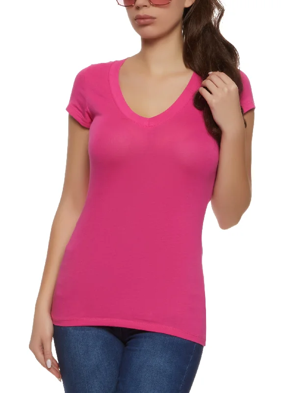 V Neck Short Sleeve T Shirt