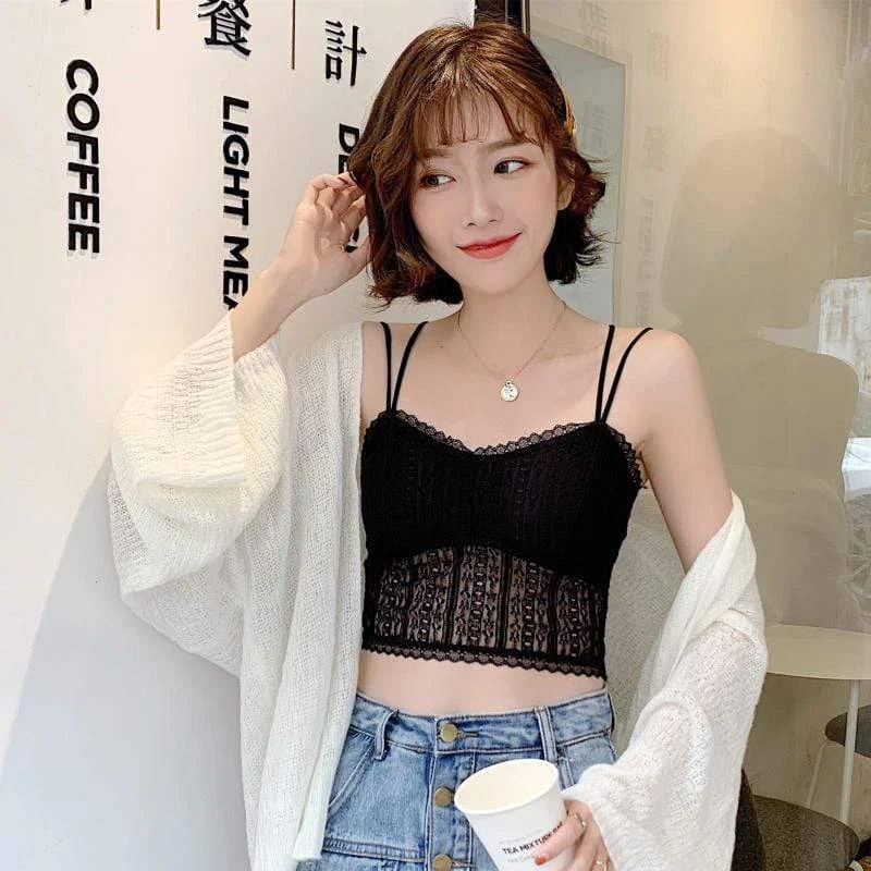 Women's Sweet Lace Pattern Crop Top